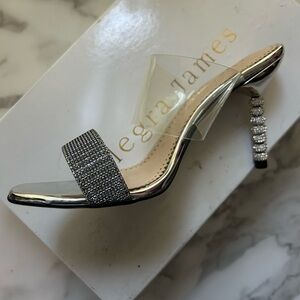 Alegra James silver fancy heels NEW